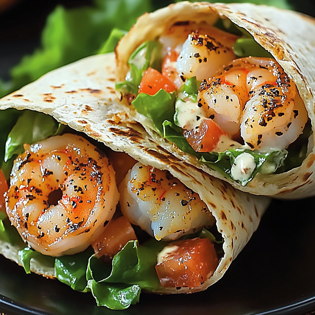 Grilled Shrimp Caesar Wraps