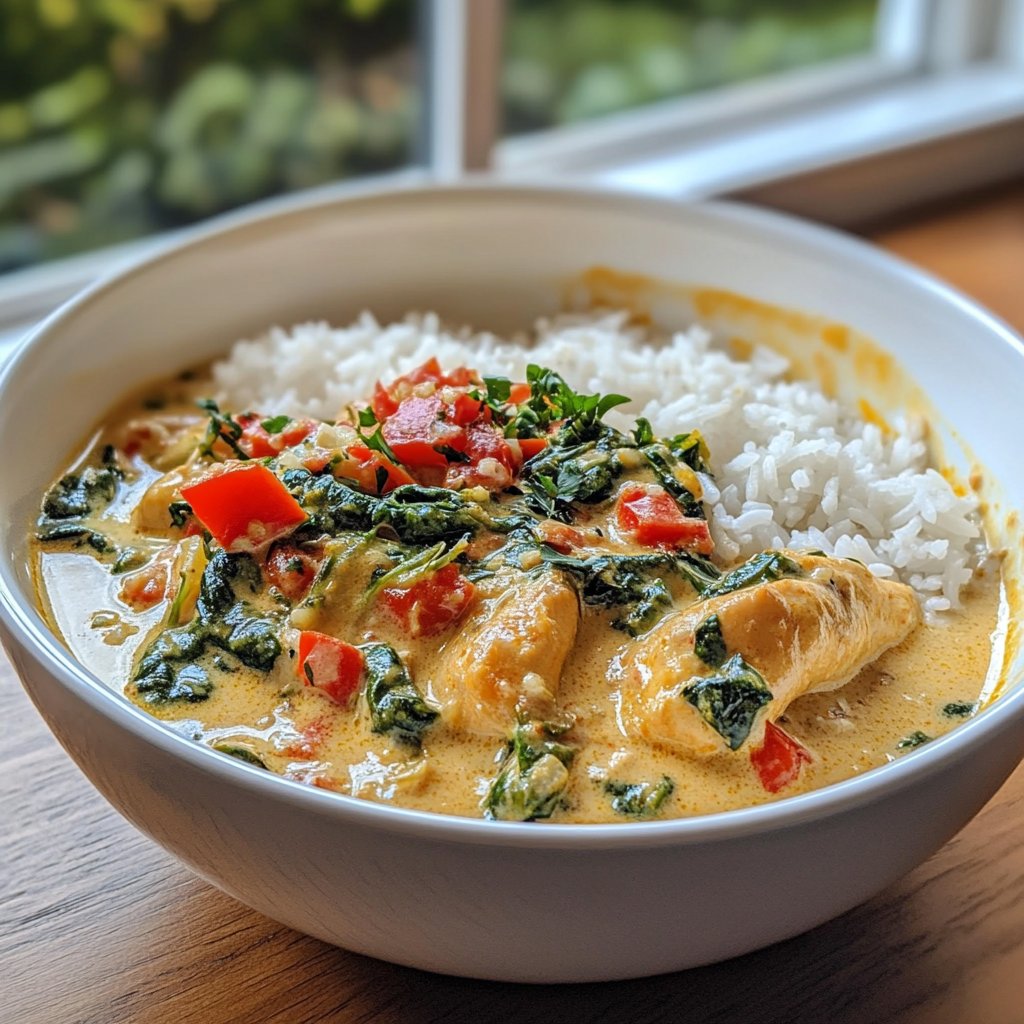 Creamy Coconut Curry Chicken with Rice