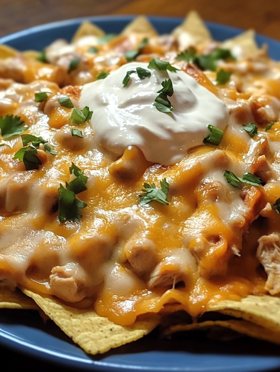 Crockpot Creamy Chicken Nachos