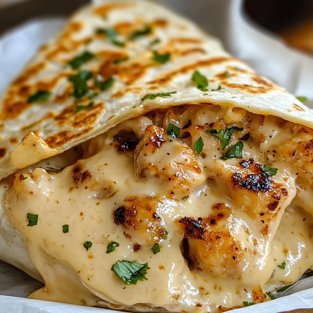 Creamy Garlic Chicken Cheese Wraps