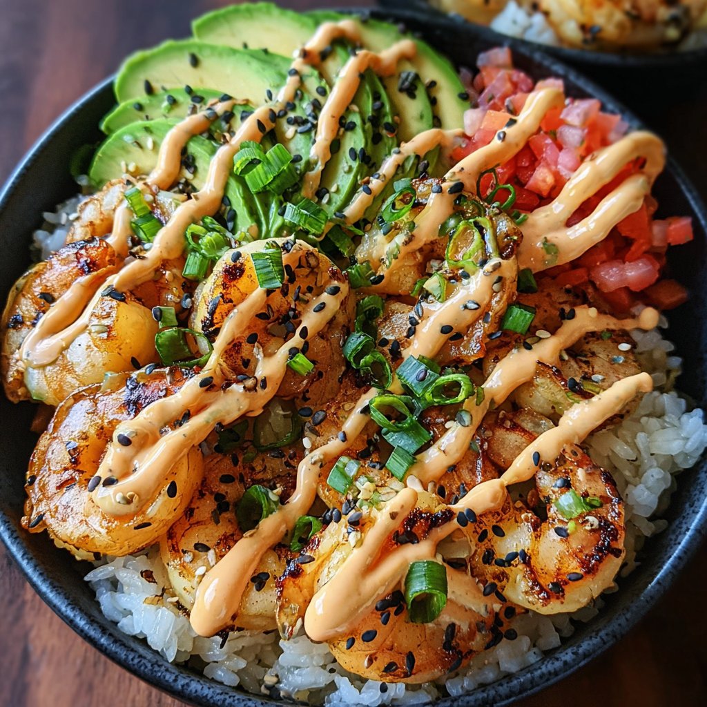 Spicy Shrimp & Rice Bowl with Creamy Kick