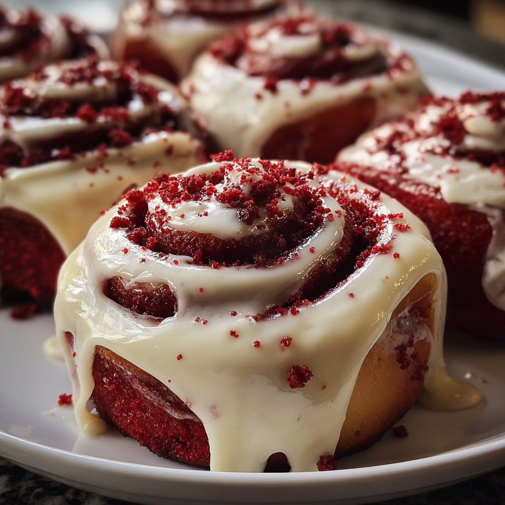 Red Velvet Cinnamon Rolls with Cream Cheese Icing