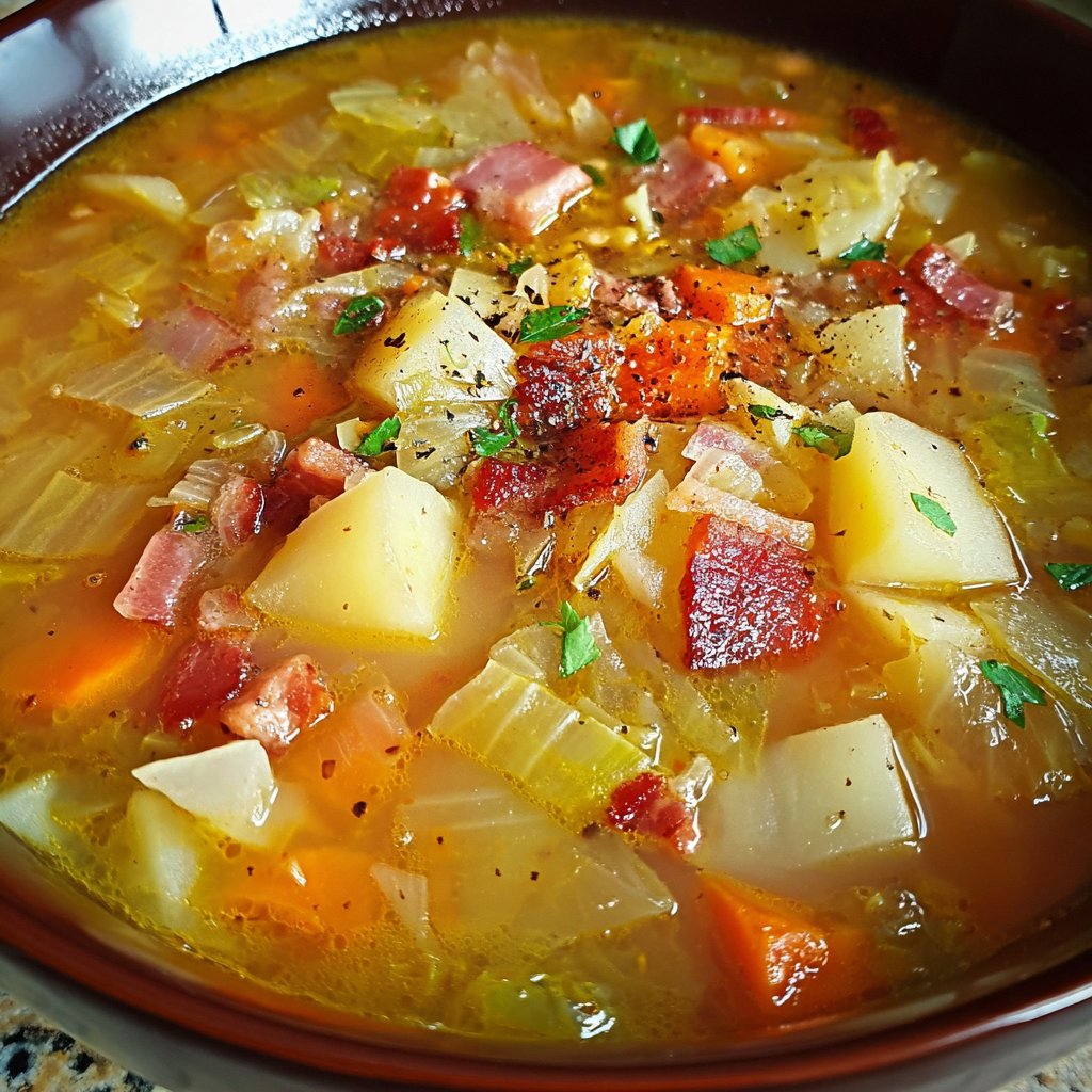 Irish Bacon Cabbage and Potato Soup