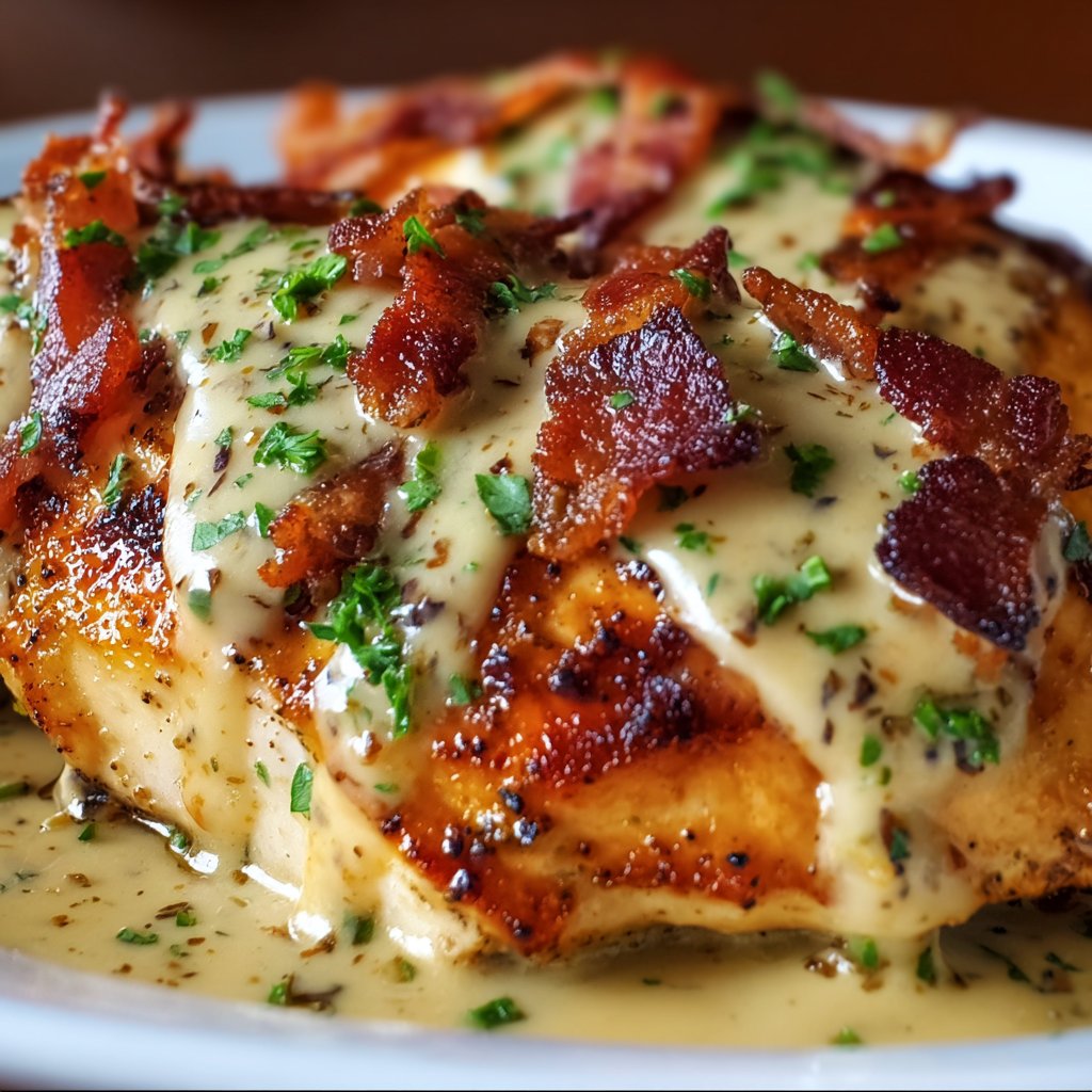 Creamy Honey Mustard Chicken with Crispy Bacon