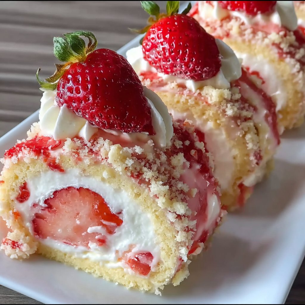 Strawberry Shortcake Cheesecake Rolls