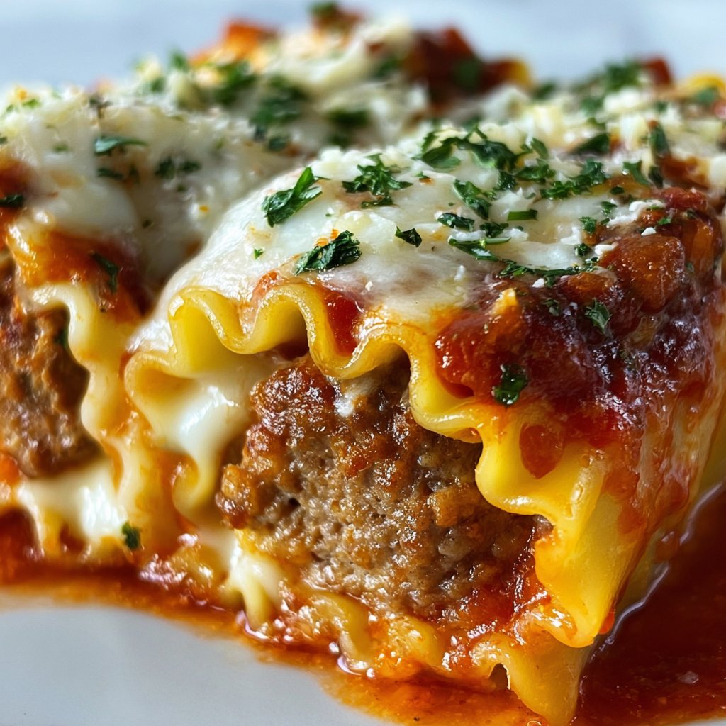 Italian Meatball Lasagna Roll-Ups