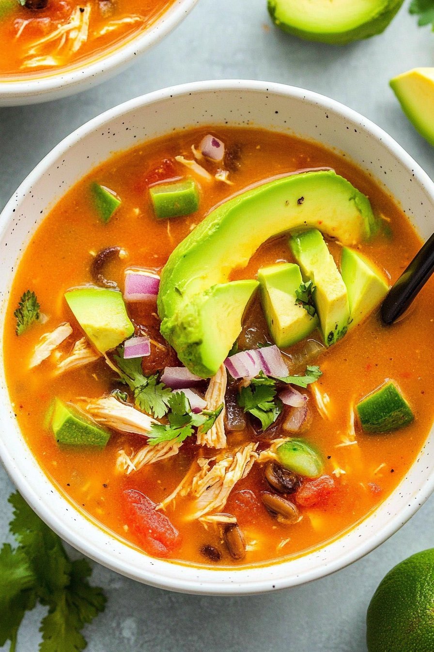 Instant Pot Chicken Tortilla-Less Soup