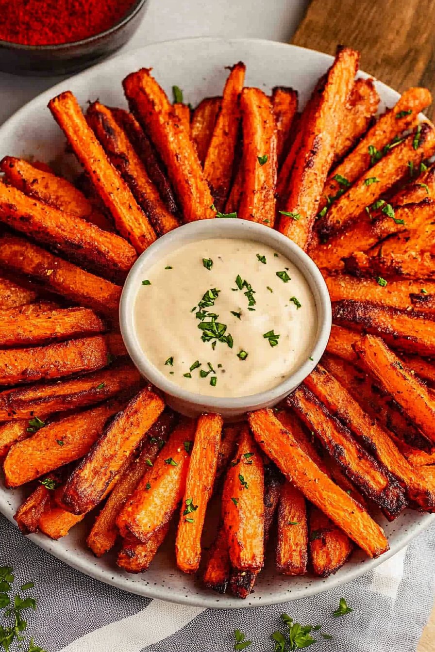 Crispy Carrot Fries Recipe (Baked or Air fryer)