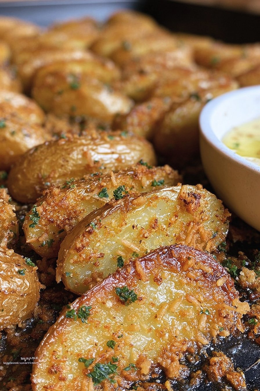 Crispy potatoes with Parmesan cheese