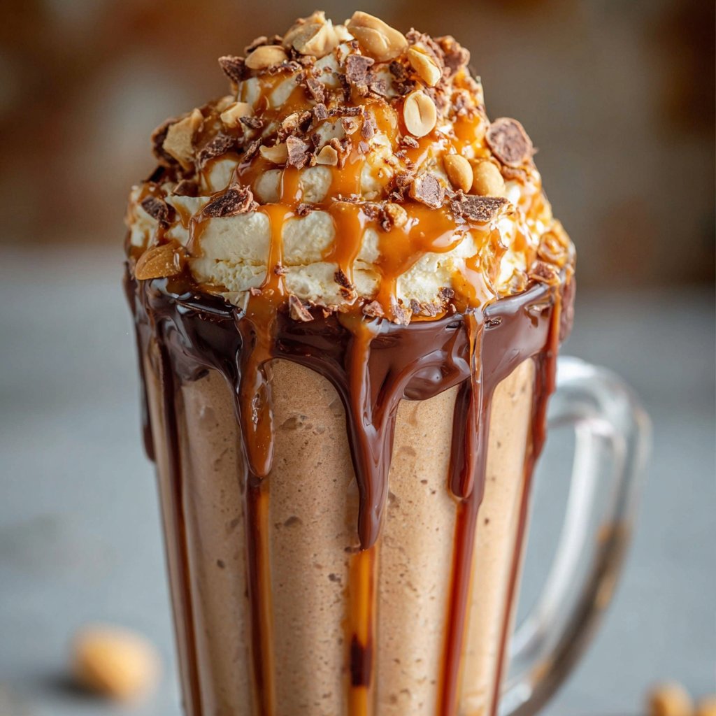 SUMMER CHOCOLATE PEANUT BUTTER CARAMEL MILKSHAKE