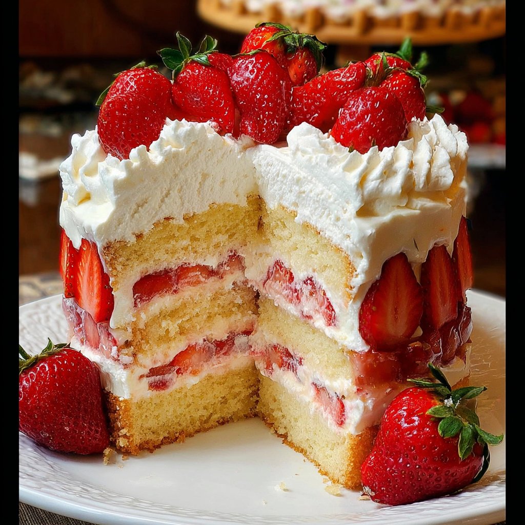 FRESH STRAWBERRY SHORTCAKE LAYER CAKE