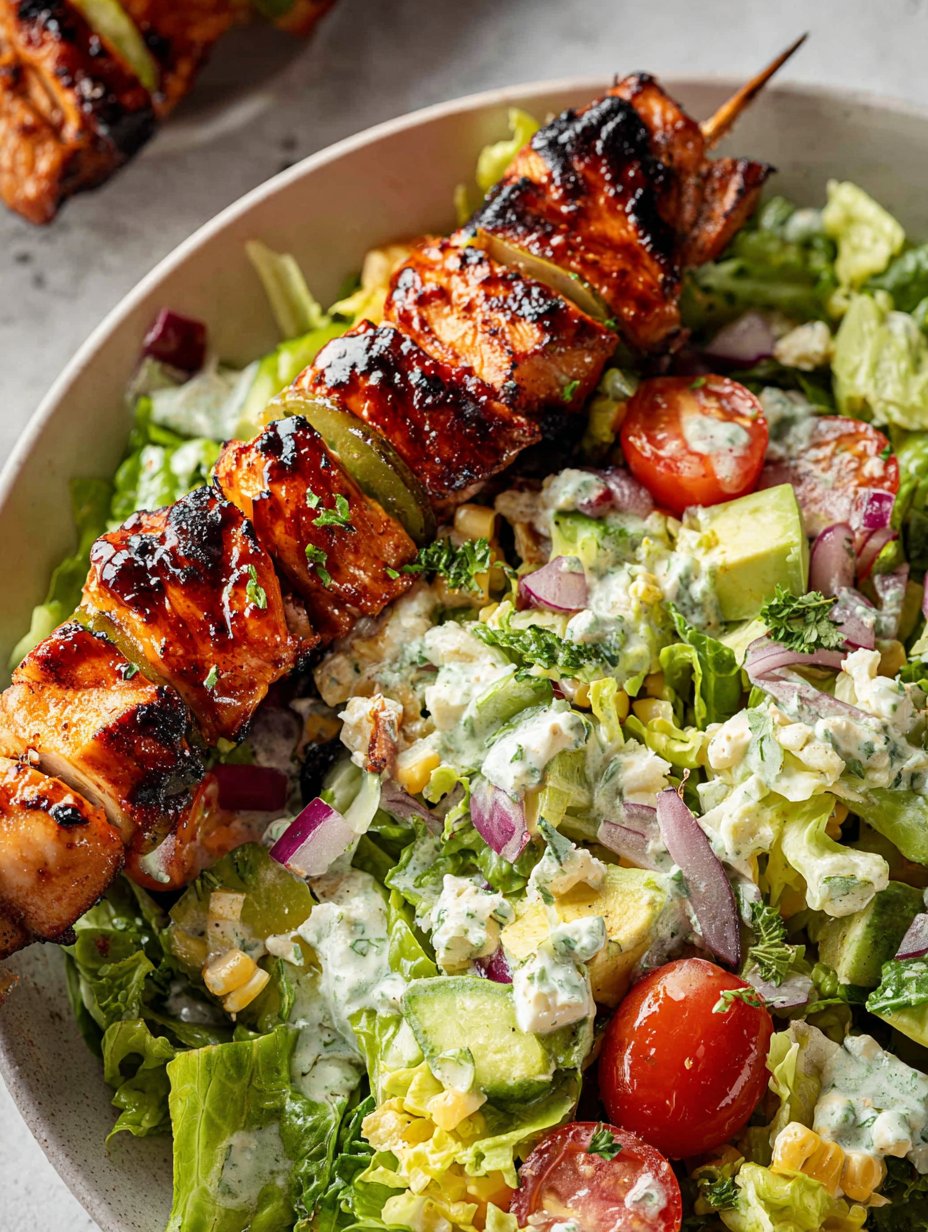 BBQ Chicken Skewer Salad