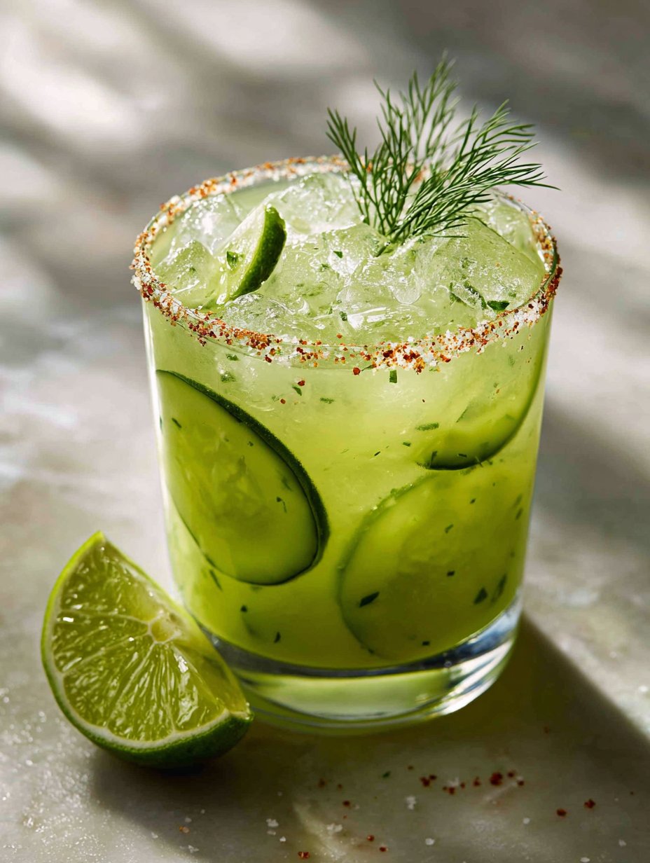 Dill-Pickle Margarita with Tajín Rim