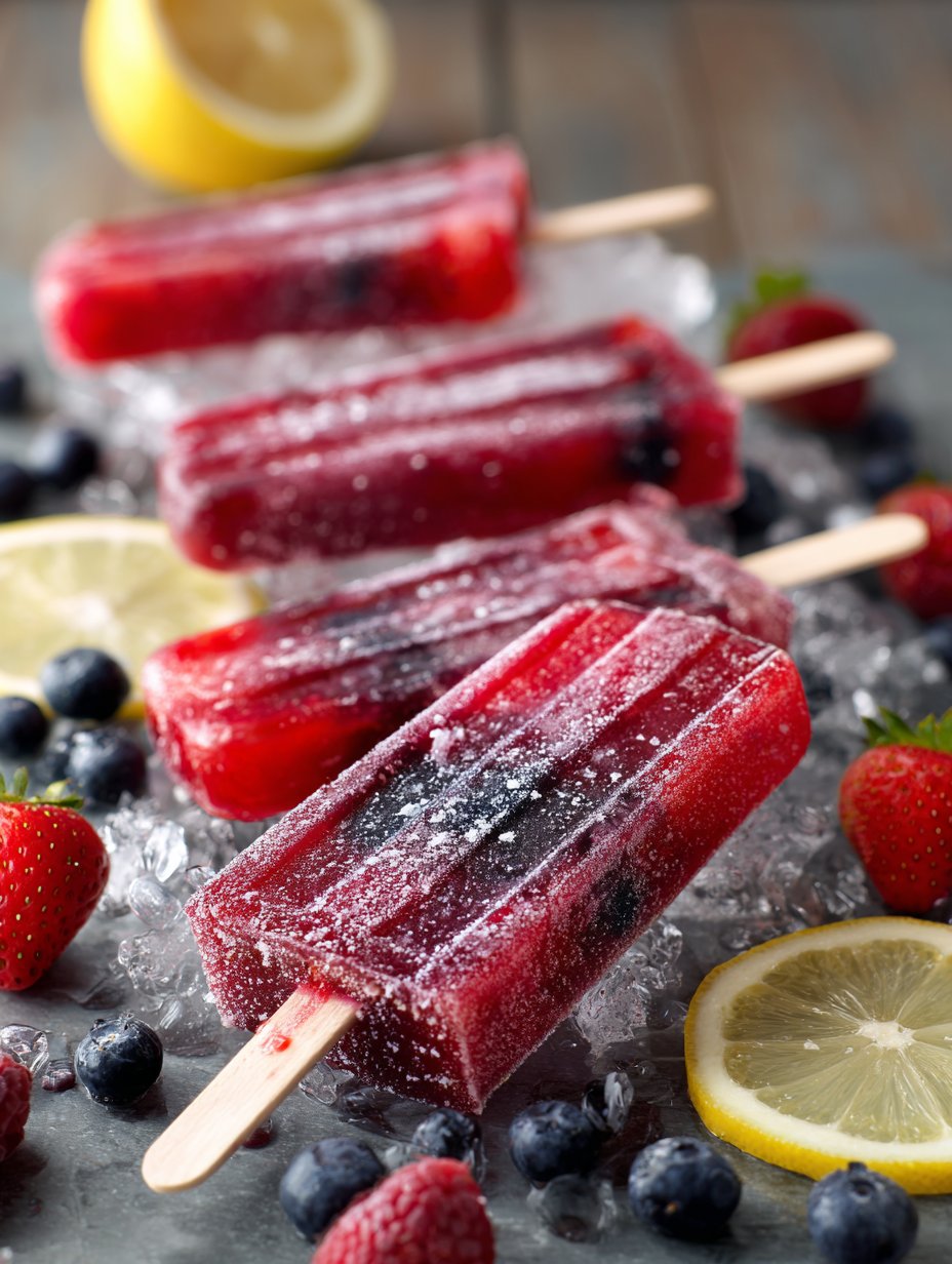 Firecracker Berry Lemonade Pops