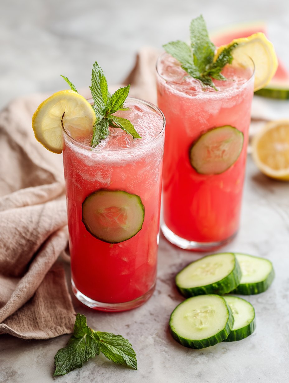 Watermelon-Cucumber Detox Lemonade