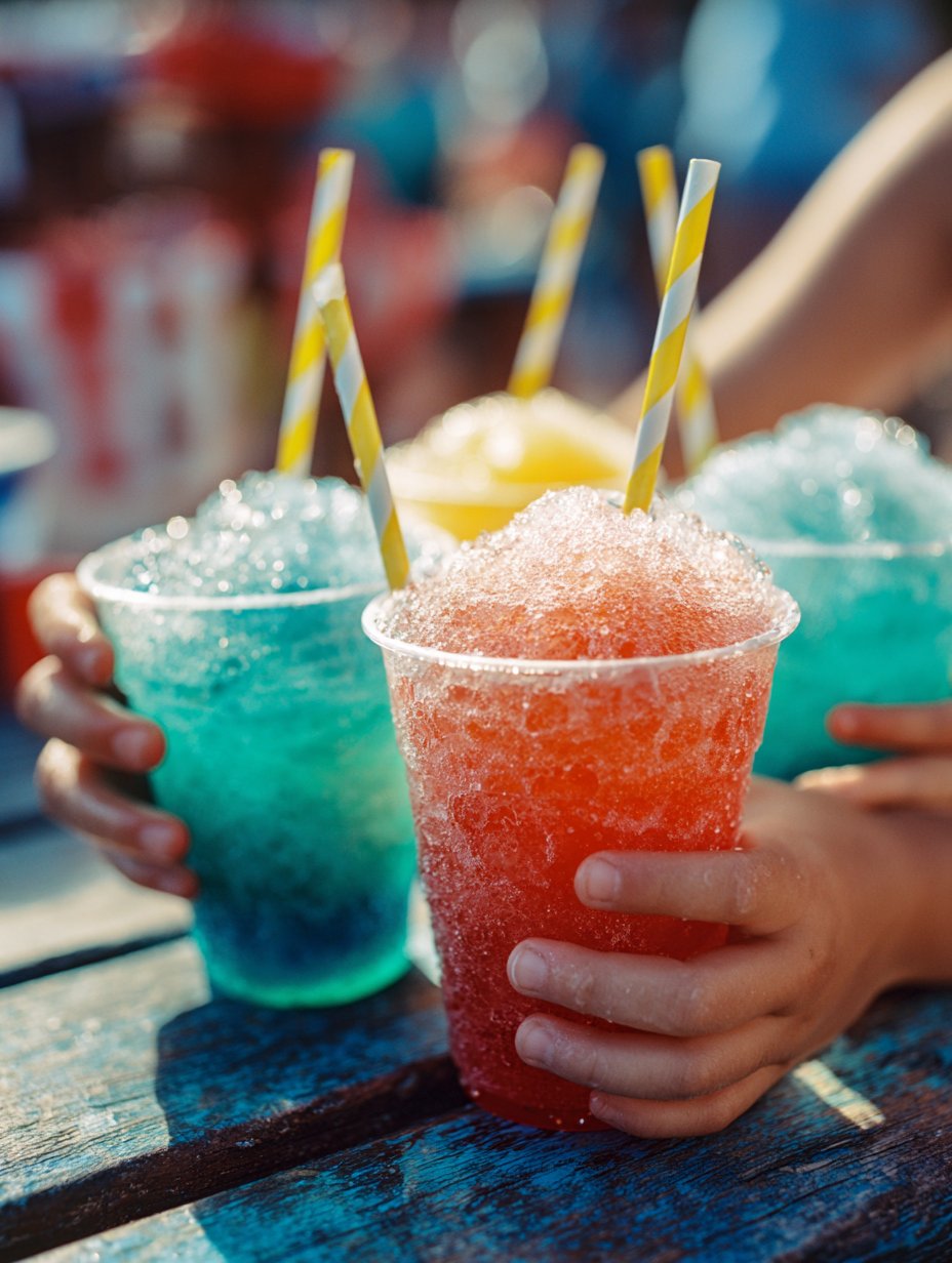 Homemade Slushies – Cherry, Blue Raspberry, Grape