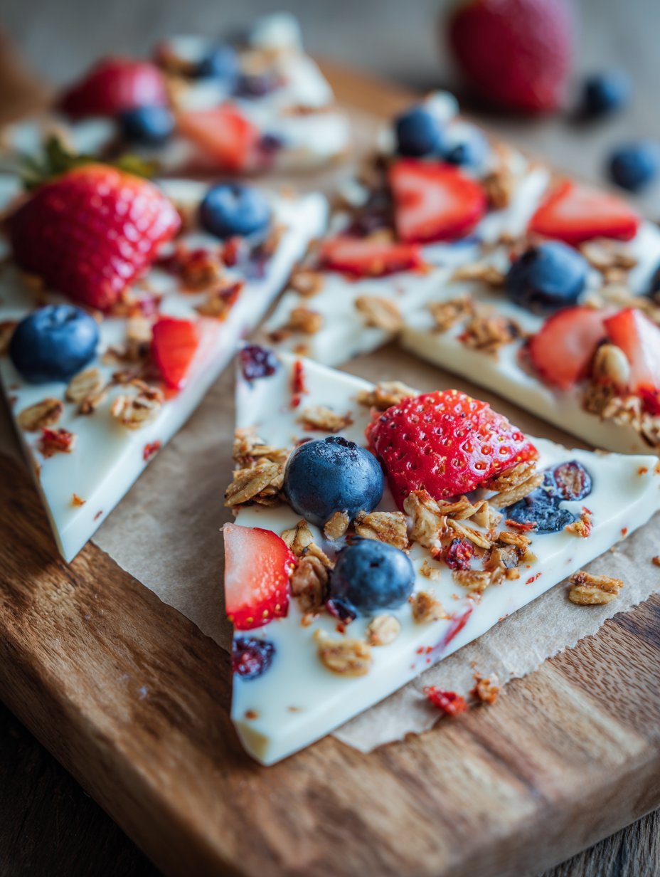 Frozen Yogurt Bark with Summer Berries