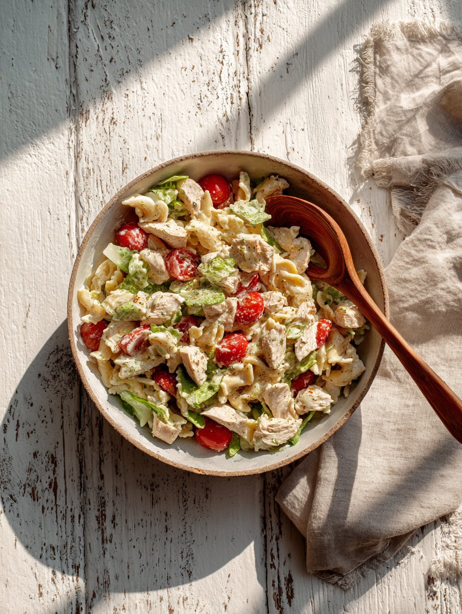 Grilled Chicken Caesar Pasta Salad