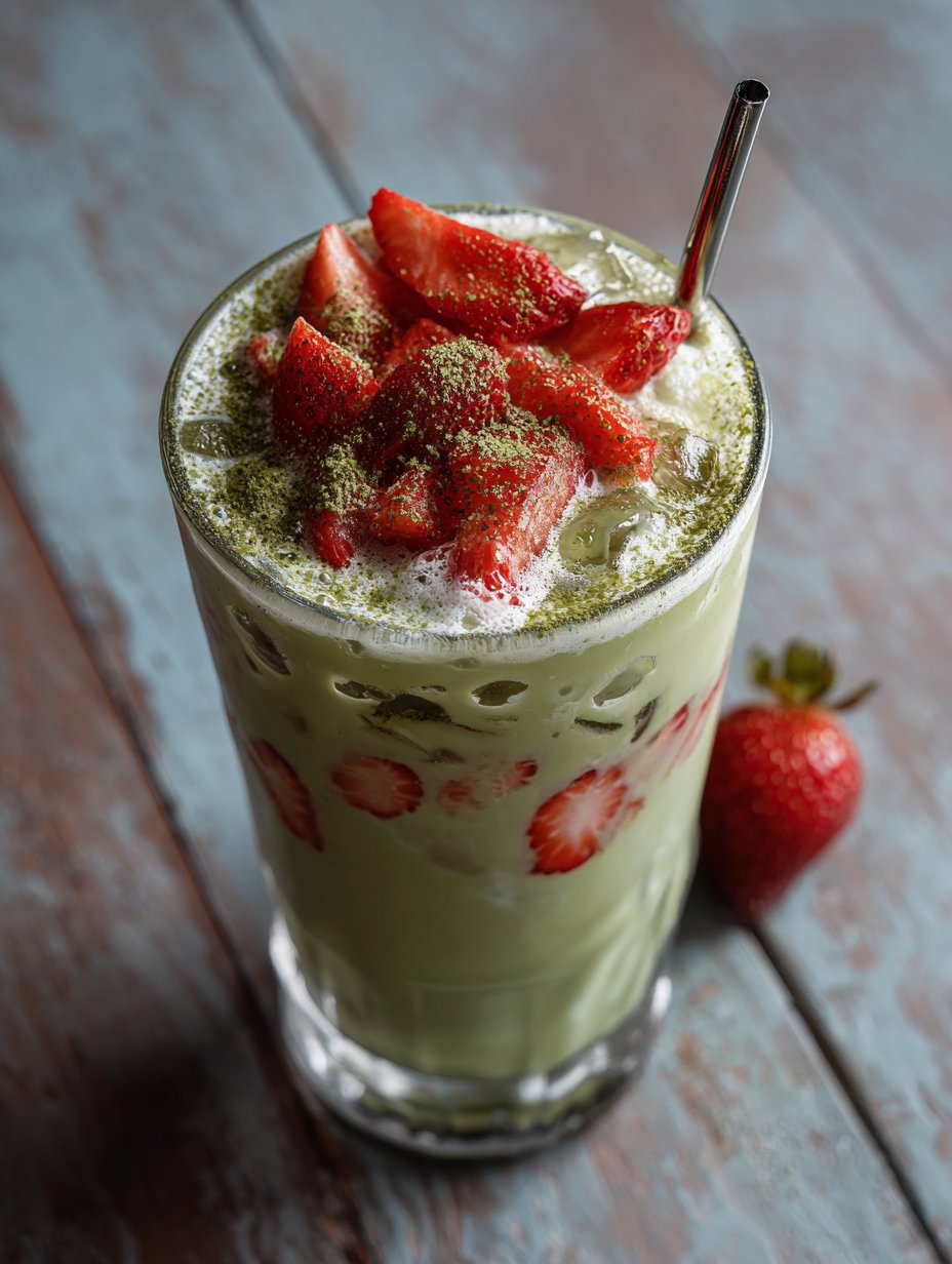 Iced Strawberry Matcha Latte