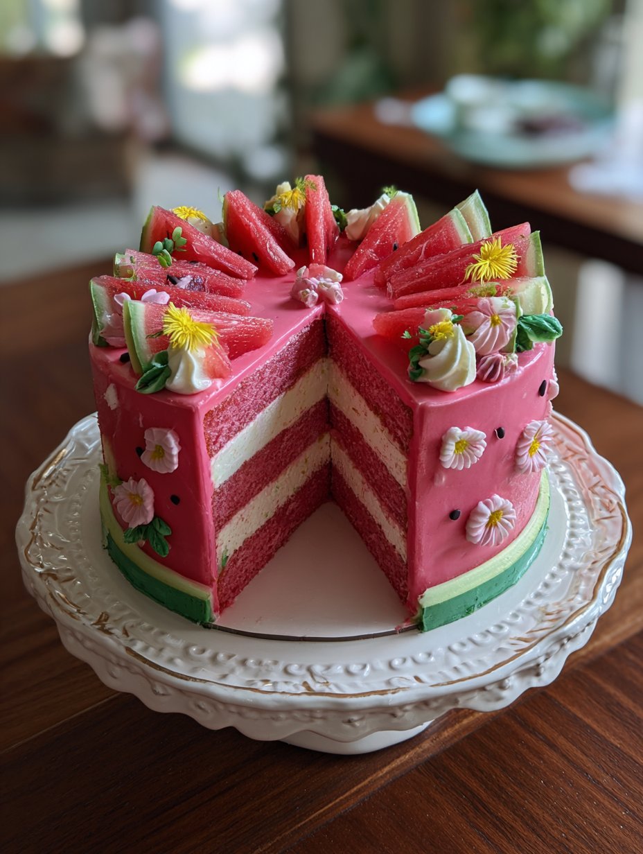 Watermelon‑Inspired Birthday Cake