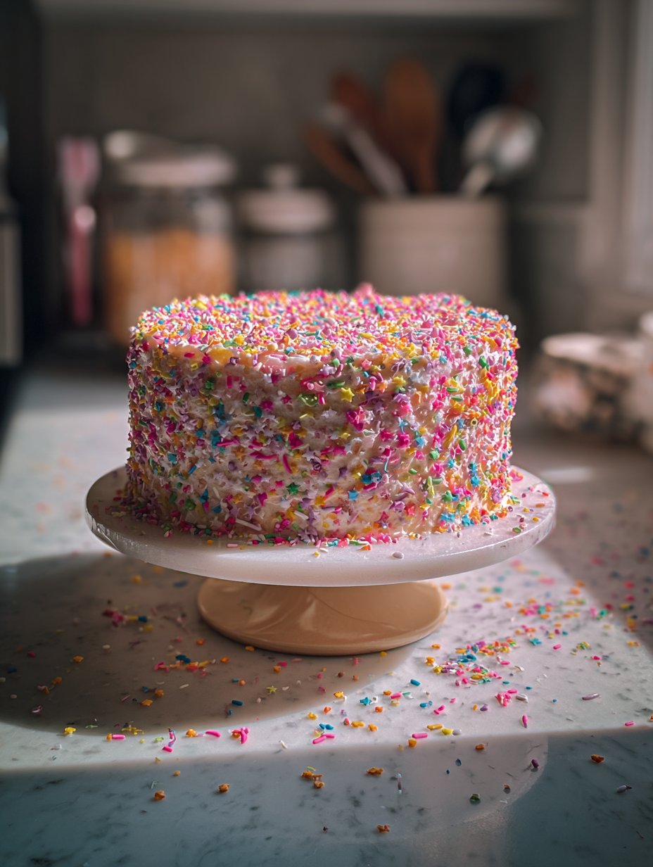 Bright Confetti Funfetti Cake