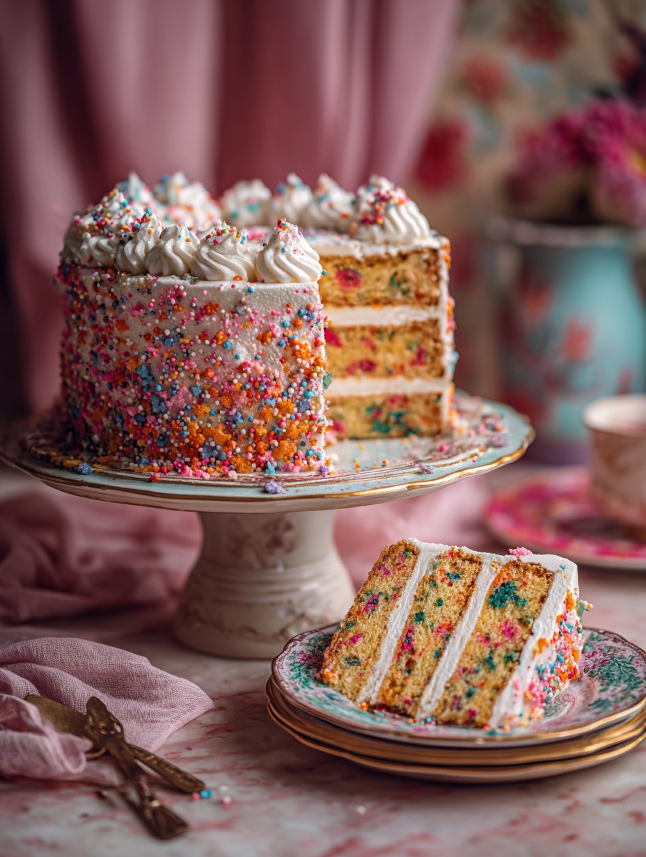Bright Confetti Funfetti Cake