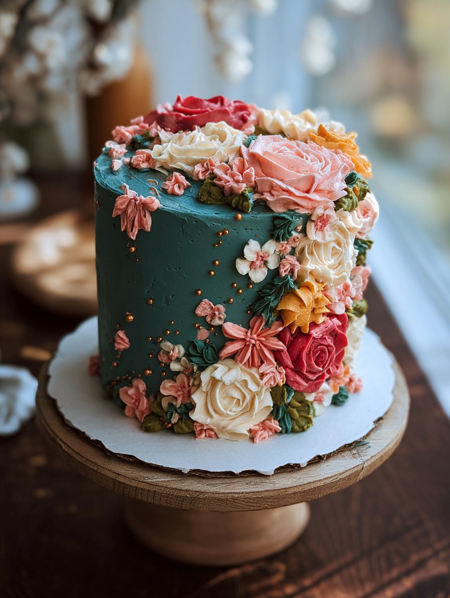 Floral Buttercream Flower Cake