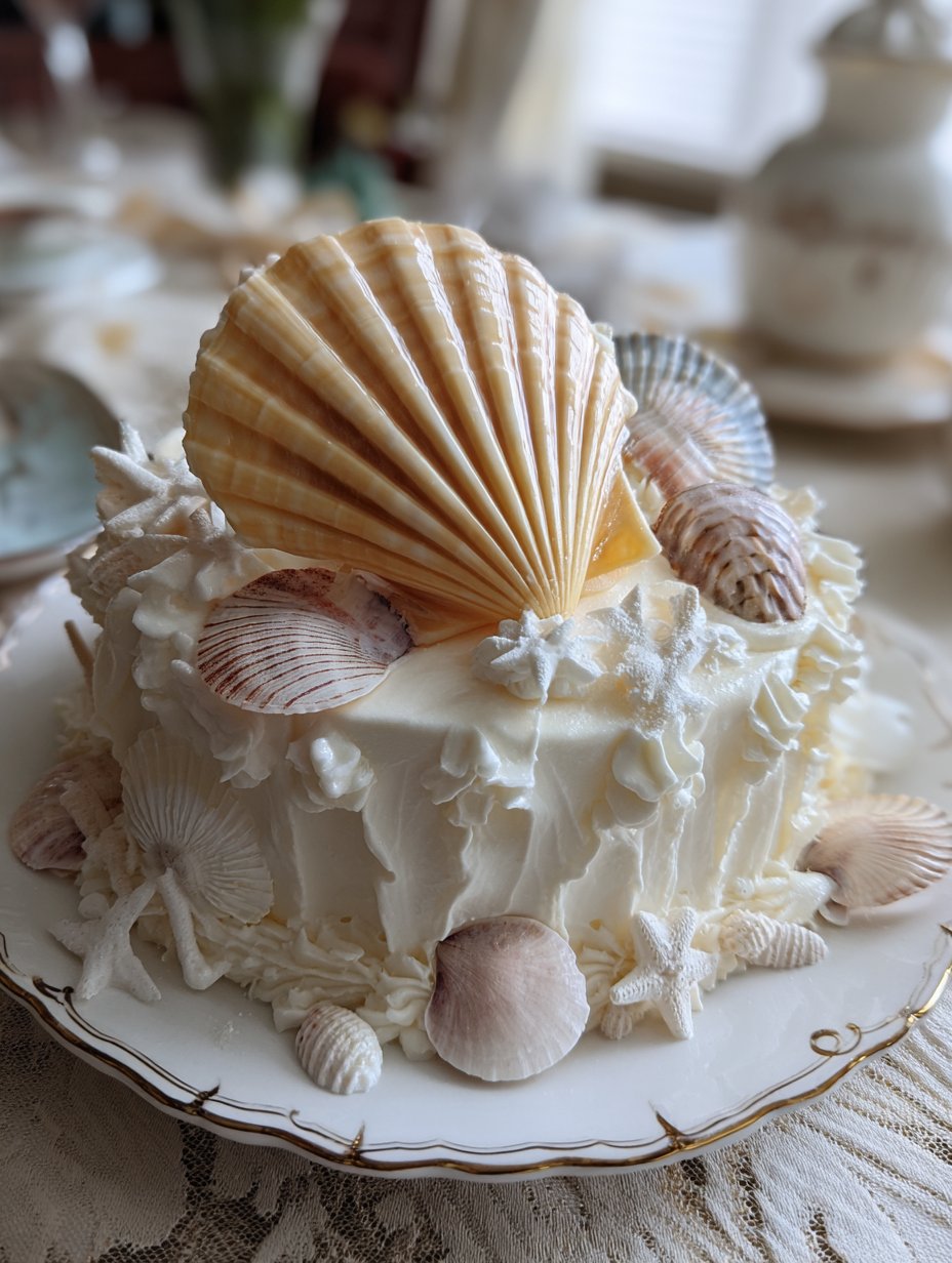 Beach‑Vibe Seashell Cake