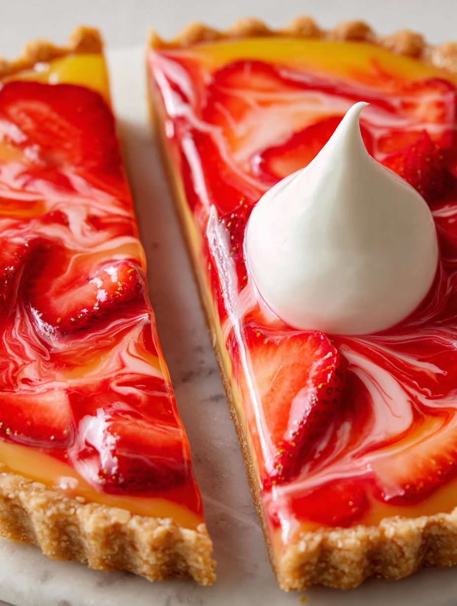 No-Bake Strawberry Lemon Swirl Tart