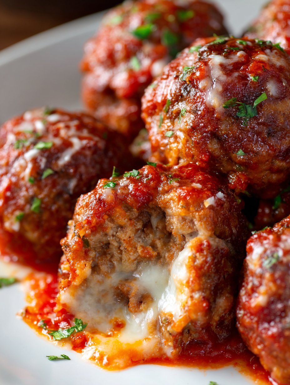 Mozzarella Stuffed Meatballs