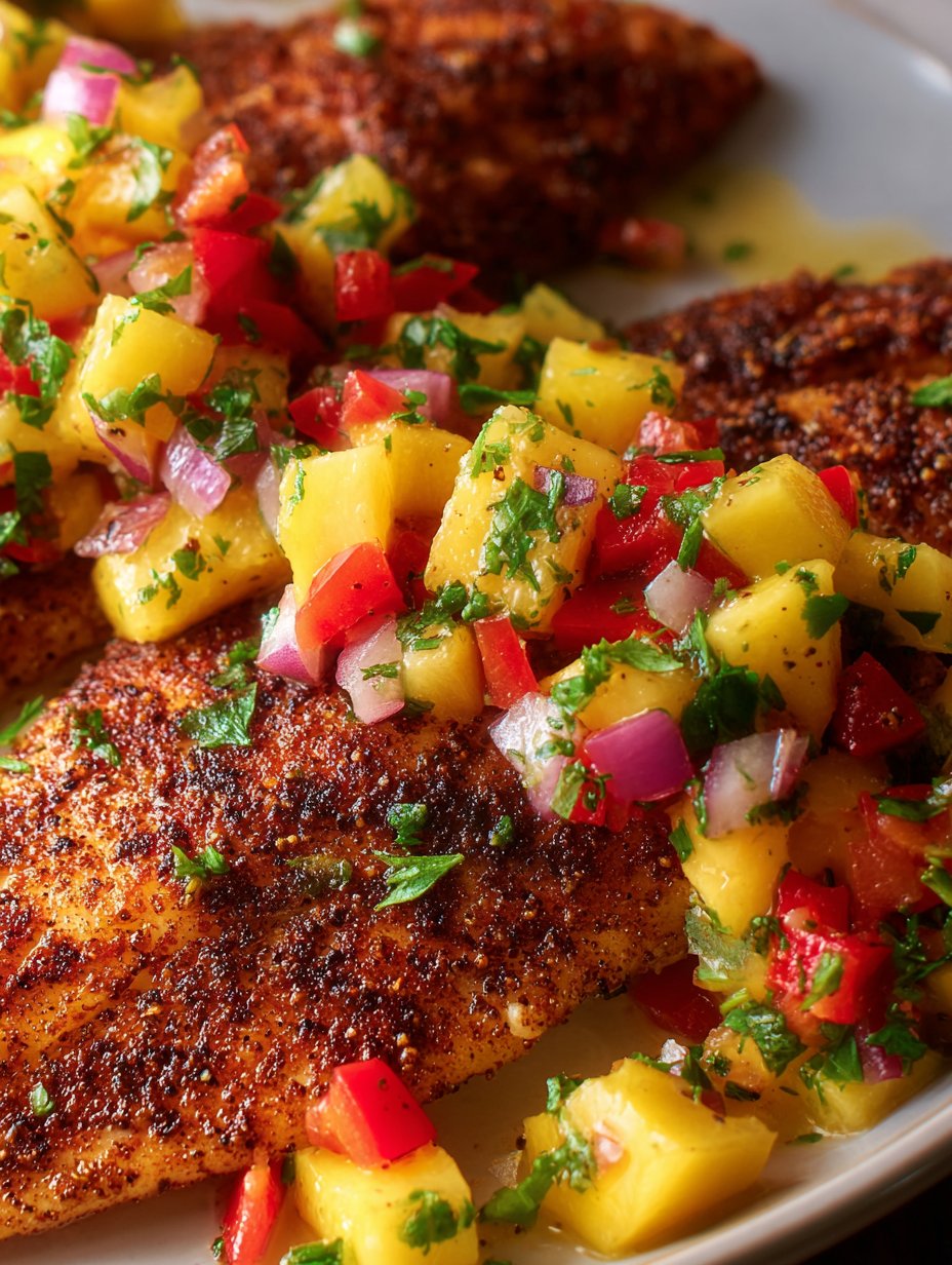 Blackened Tilapia with Mango Salsa