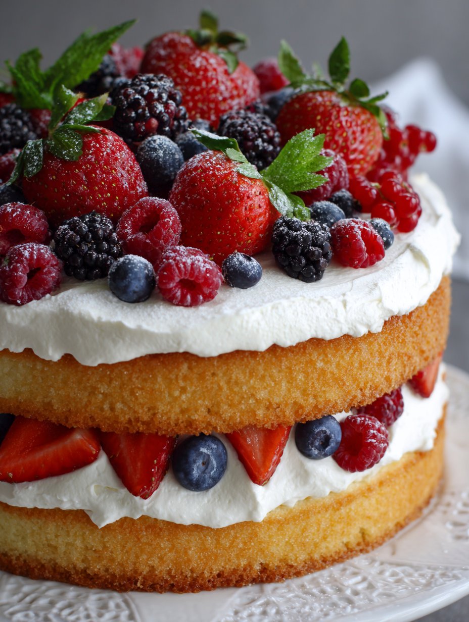 Fresh Berry Chantilly Layer Cake