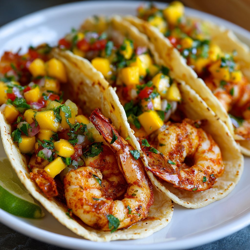 Shrimp Tacos with Mango Salsa