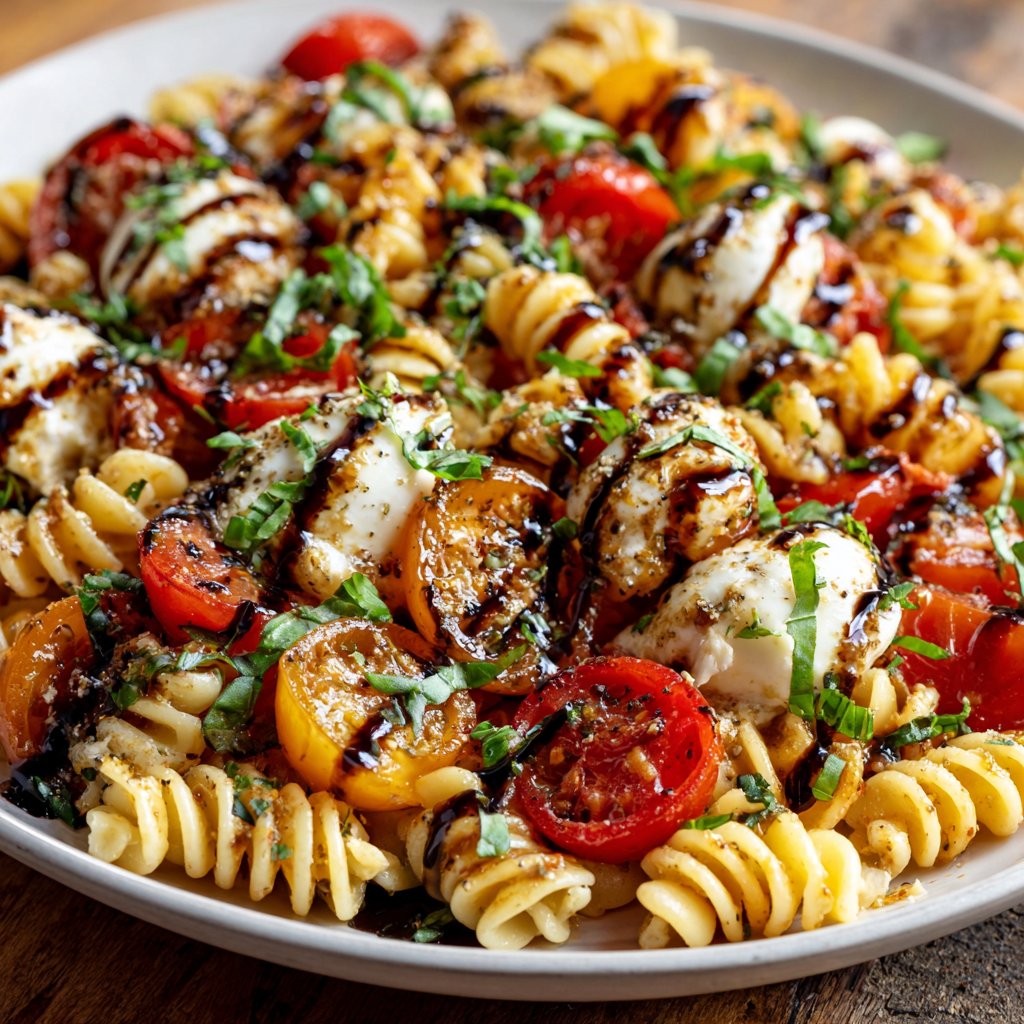 Caprese Pasta Salad with Balsamic Glaze