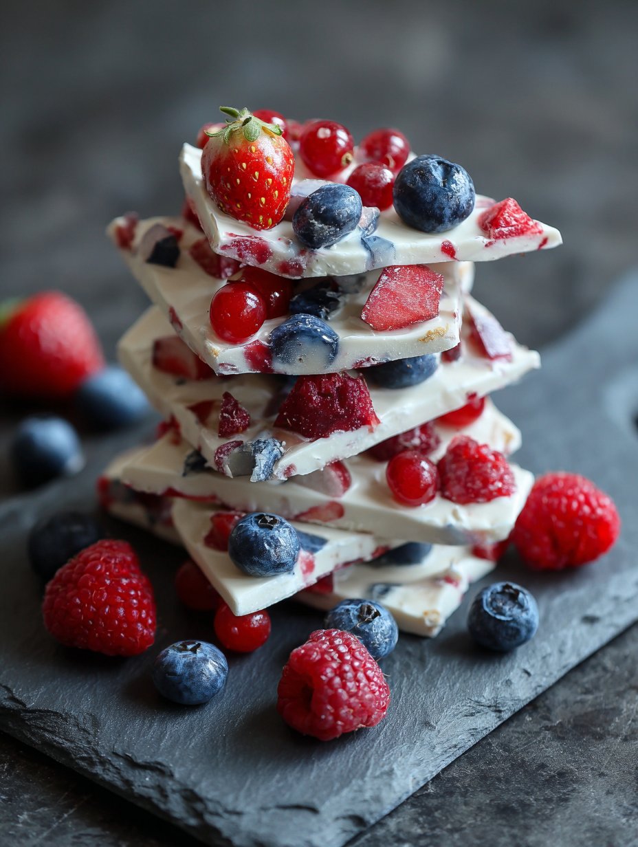 Frozen Yogurt Bark with Berries