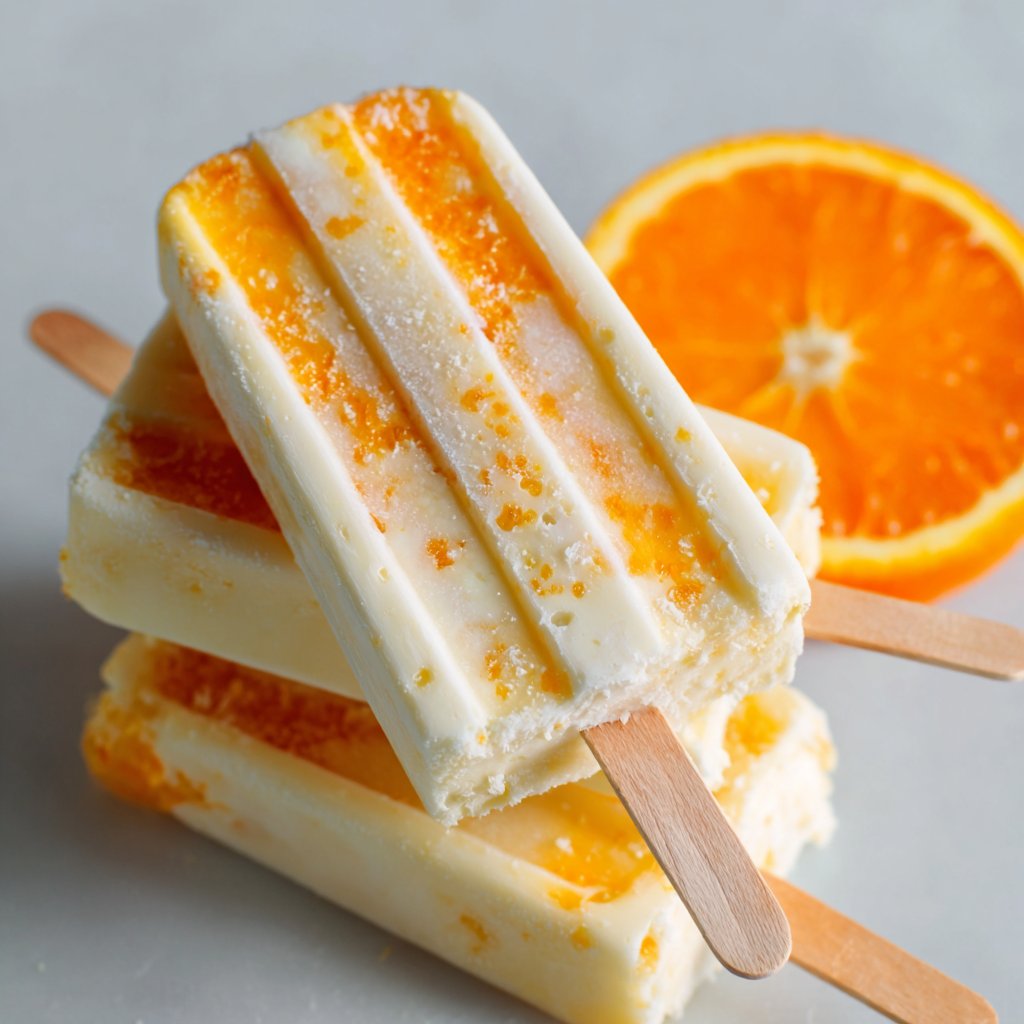 Creamy Orange Dreamsicle Popsicles