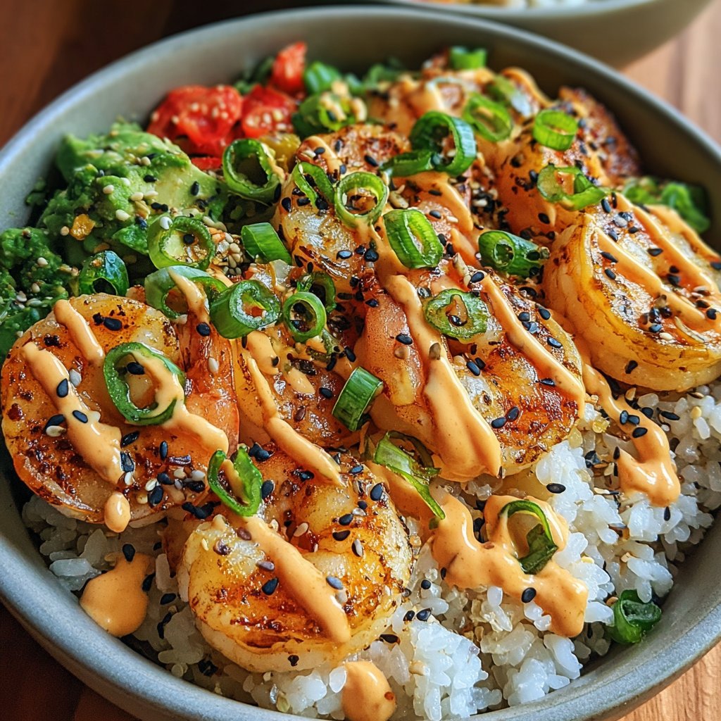 Spicy Shrimp & Rice Bowl with Creamy Kick