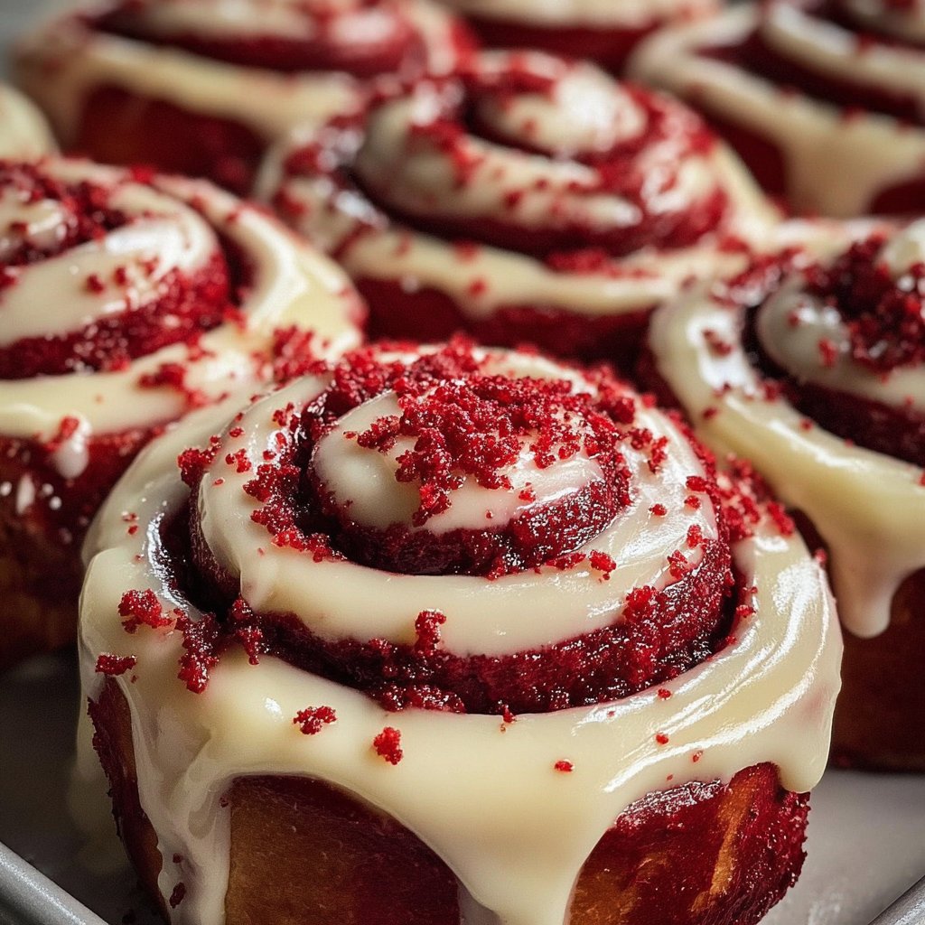 Red Velvet Cinnamon Rolls with Cream Cheese Icing