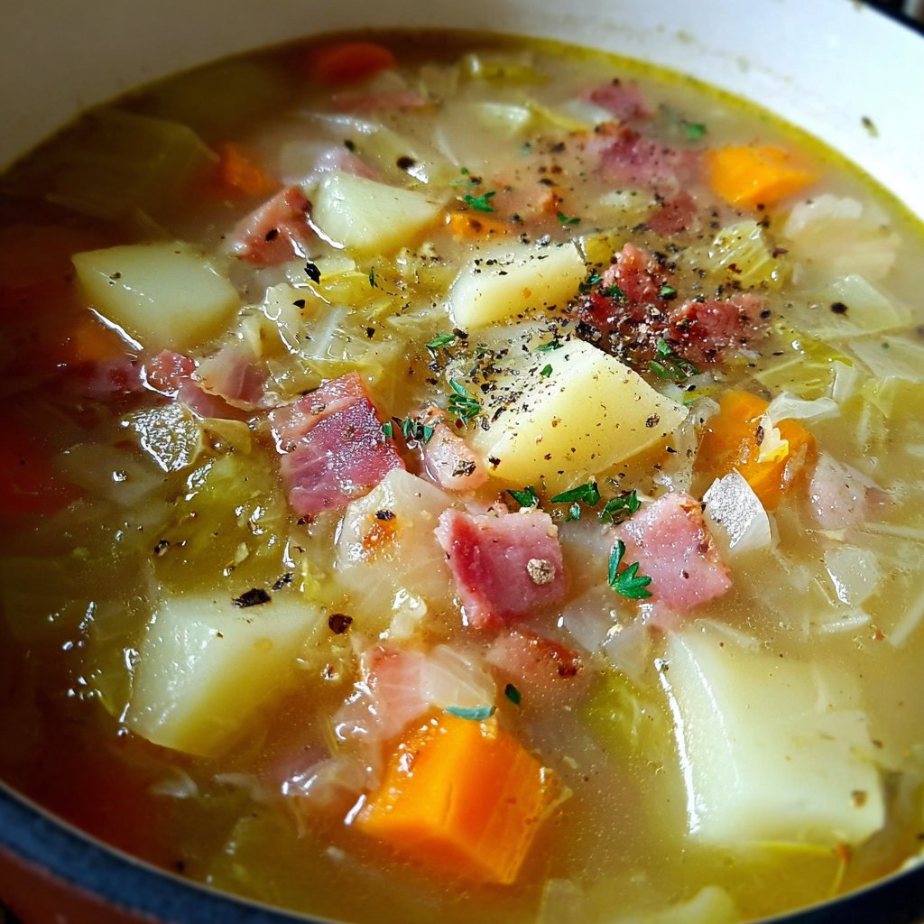 Irish Bacon Cabbage and Potato Soup