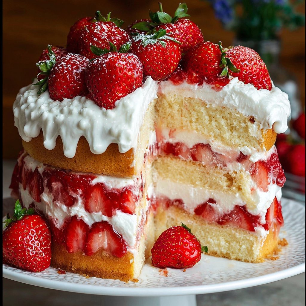 FRESH STRAWBERRY SHORTCAKE LAYER CAKE