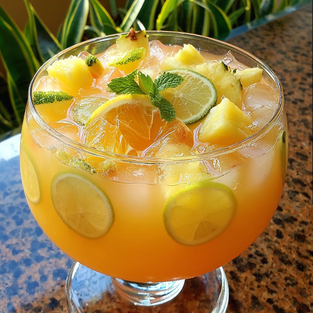 SUMMER TROPICAL PINEAPPLE LEMONADE PUNCH