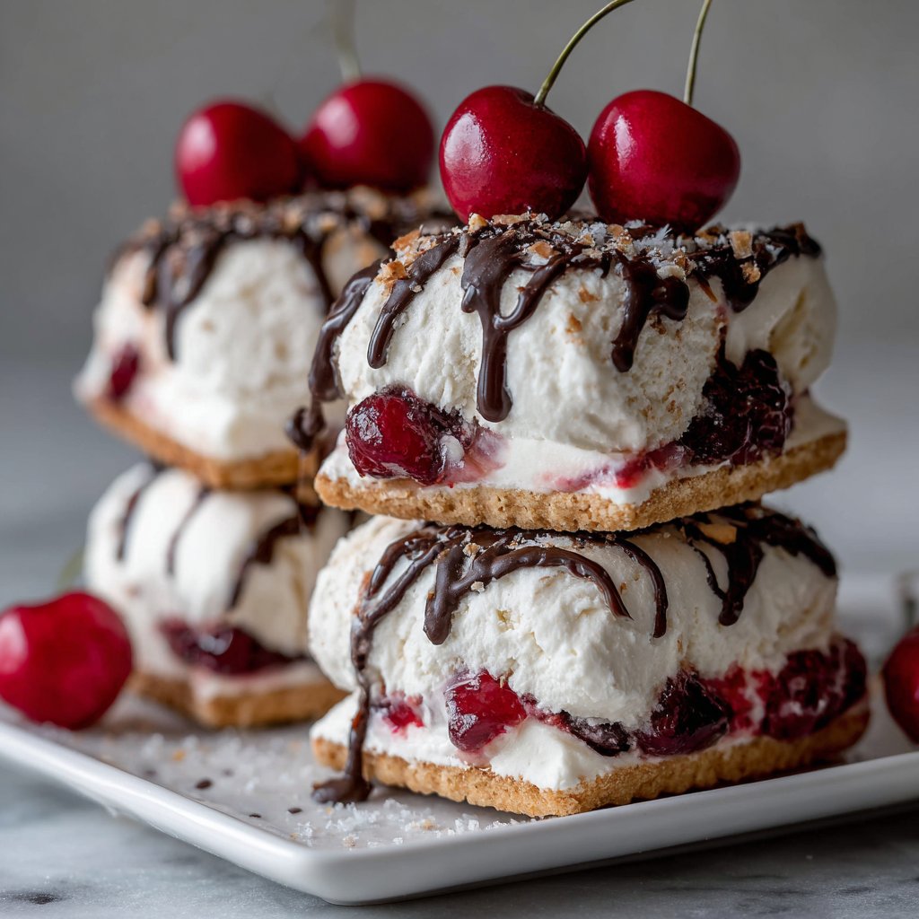 Cherry Cheesecake Ice Cream Sandwiches.
