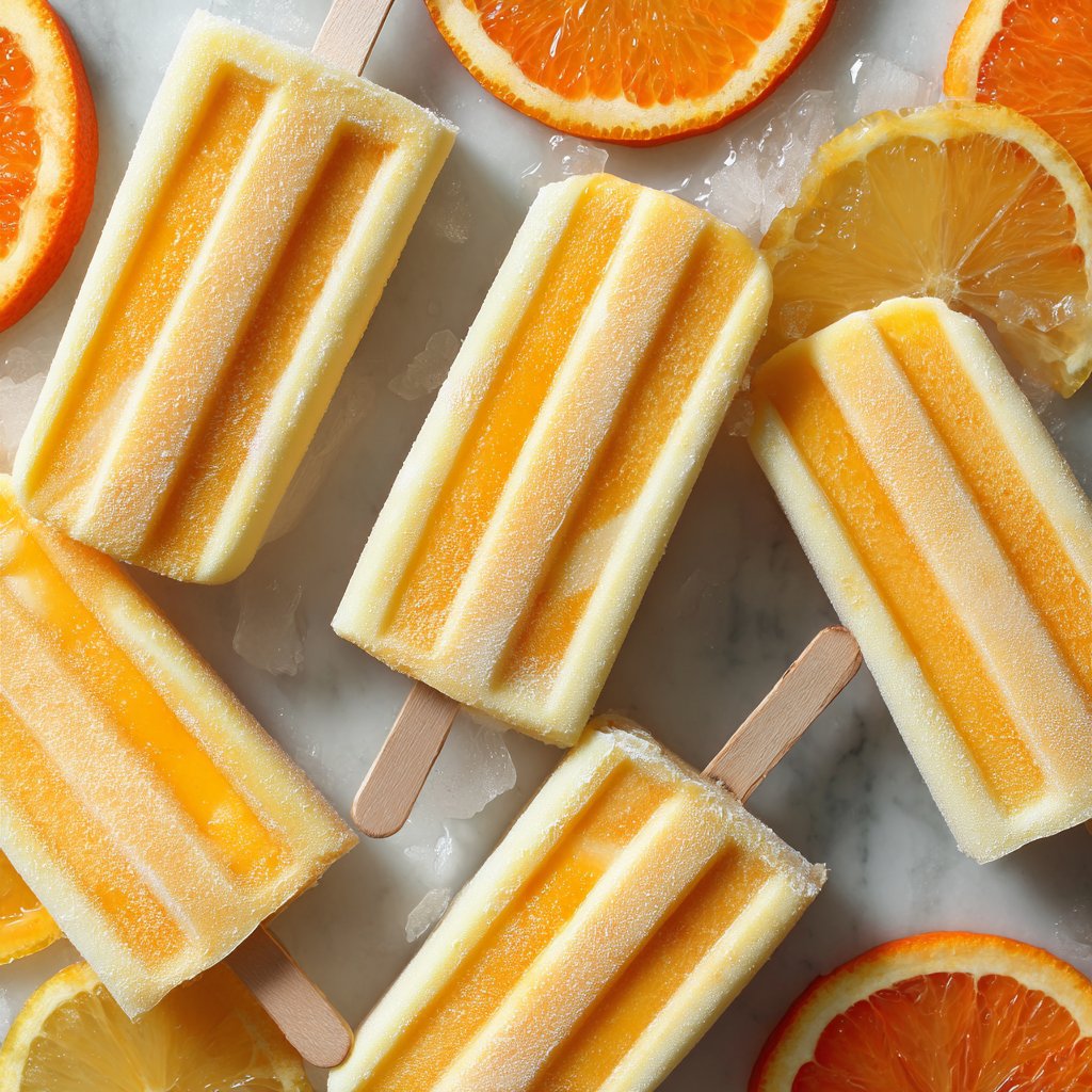 Creamy Orange Dreamsicle Popsicles